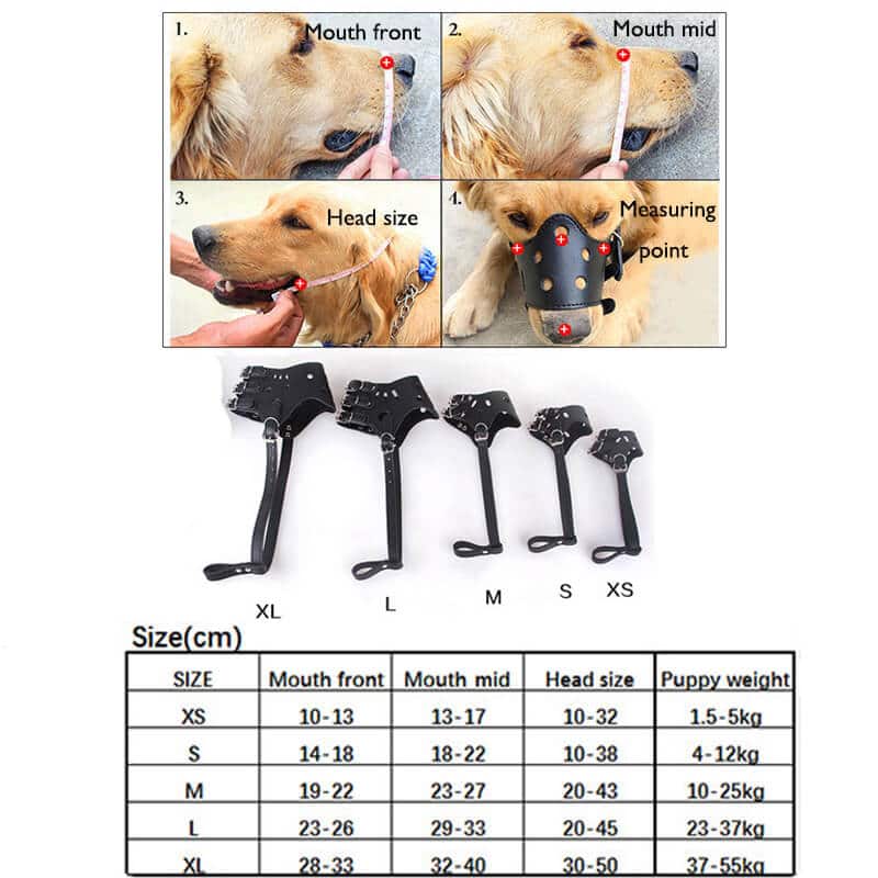 Best Adjustable Soft PU Leather Safety Dog Muzzle For Small, Medium and Large Dogs Petsasa Kenya