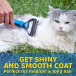 New Petsasa Pet Hair Removal Detangler Comb for Dogs Cat Double sided Brush