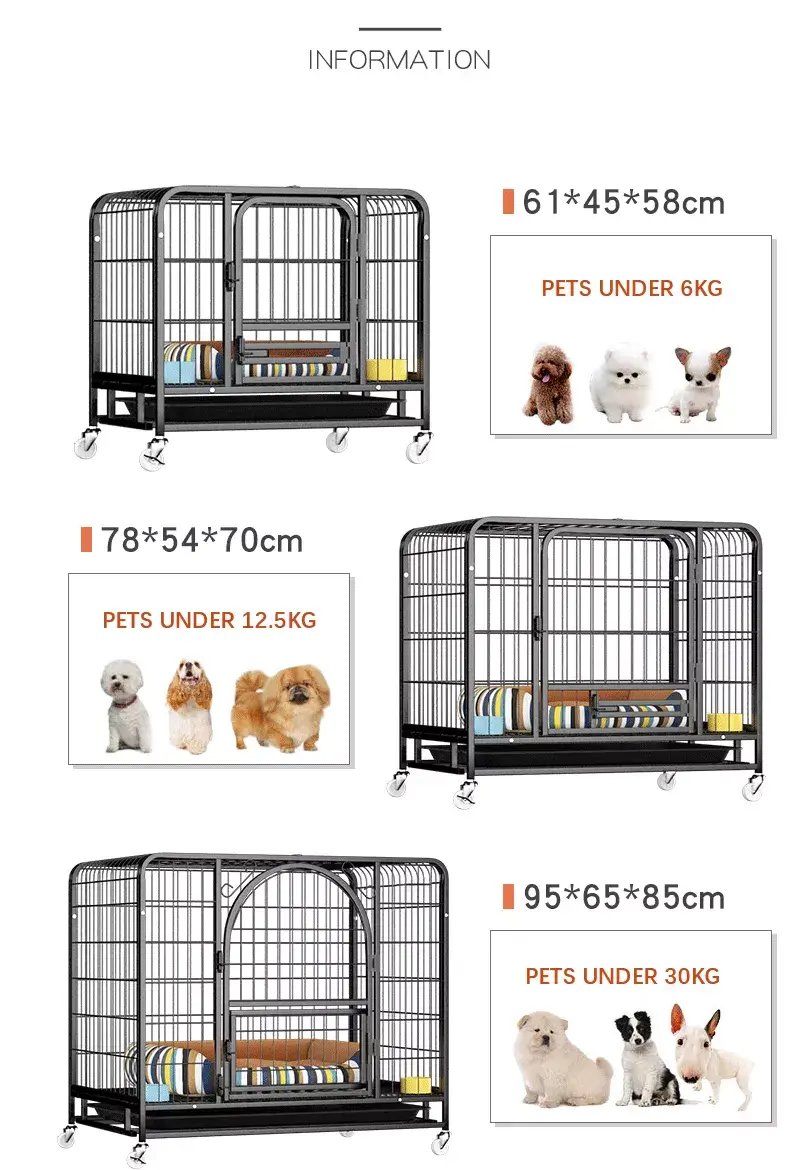 Small Medium and Large Dog Kennel House in Kenya Heavy Duty Dog Crate, with Wheels & Toilet Tray, Dog Kennel House