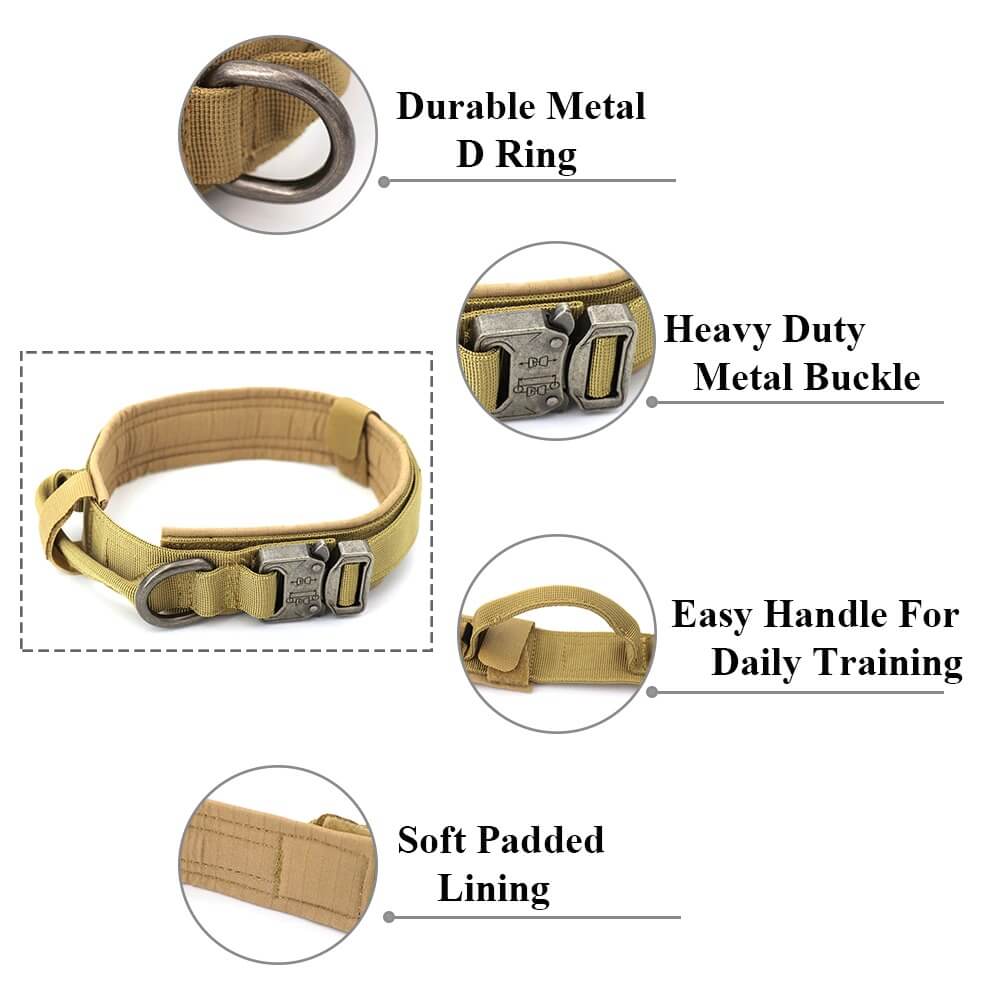 Best Kenya Police Military Army Military Tactical Dog Collar, Heavy Duty for Handling & Training