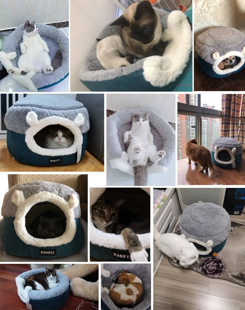 Plush Sleeping Cat Bed House