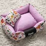 Pink Wild Flowers Warm Cat & Dog Bed with Removable Cushion Petstore Kenya