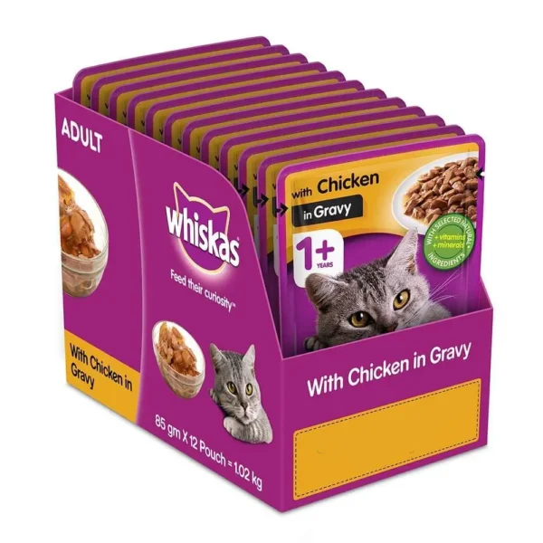 12-pouces-dozen-Whiskas-Pouch-Chicken in Gravy 1 Year Cat Food in Pestore