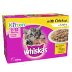 Buy Whiskas Kitten Wet Food, Tender chicken in Gravy, 12 Pouches in Kenya on Petsasa Pet store