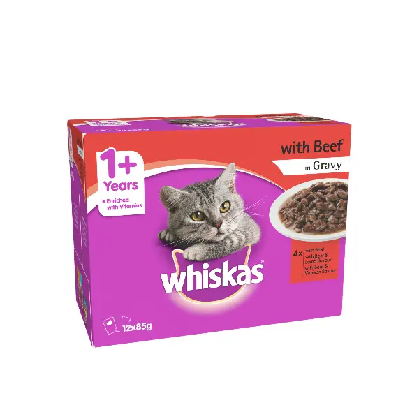 Whiskas Pouch Adult (+1 Year) Beef in Gravy in Kenya