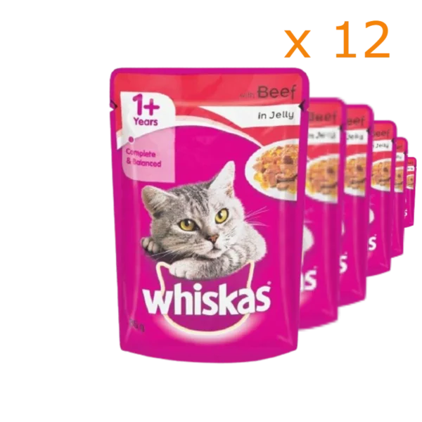 Whiskas Pouch Beef in Jelly Adult Wet Ct Food Petsasa Kenya