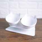 Buy White Raised Pet Bowl KittyPro Elevated Cat Food Bowl Double Diner in Kenya