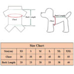 Sizing Chart for Petsasa Cold Weather Furry Hooded Dog Jacket for Small and Medium Dogs