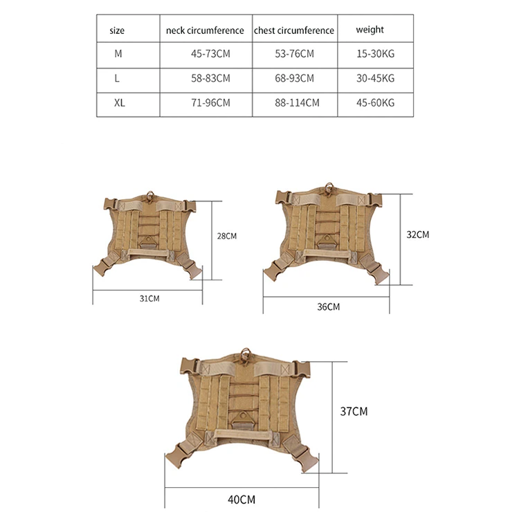 Tactical MOLLE Dog Harness, Military Training Dog Harness, For Medium & Large Dogs in Kenya at Petsasa Nairobi