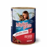 Migliorgatto Chunks Canned Cat Food with Beef at Pet store in Kenya