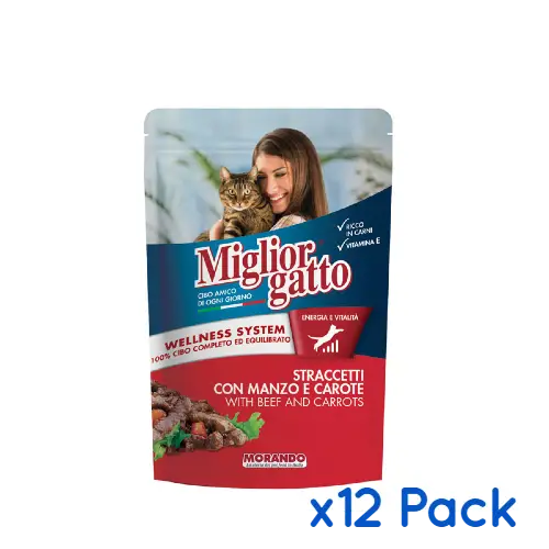 Buy Migliorgatto Pouch Strips Beef & Carrot Wet Cat Food at Petsasa Petstore Kenya