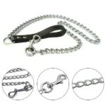 Durable UrbaDog Chain Dog Leash with PU Leather Handle at Nairobi Petstore