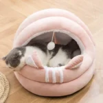 Pink Remeow Snoozer Velvet Hooded Cat Bed for the pet zone in Nairobi