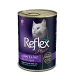 Buy Reflex Plus Adult Cat Can Food with Beef & Liver Chunks in Gravy