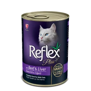 Buy Reflex Plus Adult Cat Can Food with Beef & Liver Chunks in Gravy