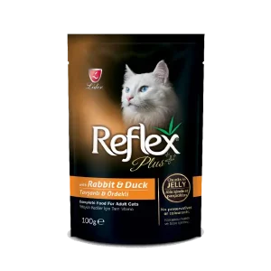 Reflex Plus Adult Cat Food with Rabbit & Duck  Chunks in Jelly Wet Food