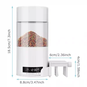 Size of Digital Timed Automatic Fish Feeder, Aquarium Food Dispenser