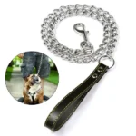 UrbaDog Chain Dog Leash with PU Leather Handle at Petstore at Petsasa Petstore Karen