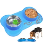 Pet-Icon Double Stainless Steel Pet Bowl with Silicone Mat in Nairobi Kenya