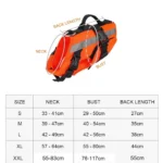 Size Guide for Floatation Swimwear Dog Life Jacket