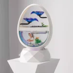 Pearl White Classic Elliptical Decorative Fish Aquarium