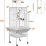 Dimensions of Rolling Metal Parrot Cage with Playtop