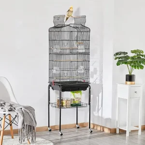 Play Top Detachable Rolling Stand Metal Bird Cage at Petsasa Petstore