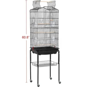 dimensions of the Play Top Detachable Rolling Stand Metal Bird Cage