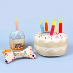 Best Pet Dog Birthday Party Cake, Muffin & Bone Toys Set