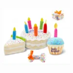 Dog Birthday Party Cake, Muffin & Bone Toys Set