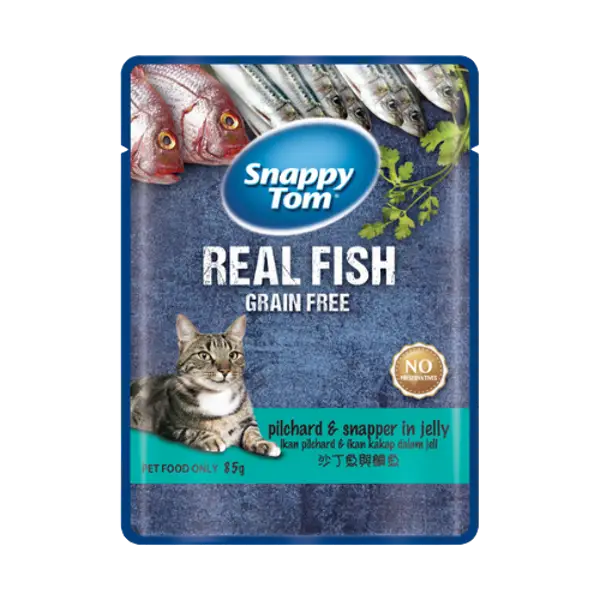 Snappy Tom Pouch Pilchard & Snapper in Jelly Cat Food