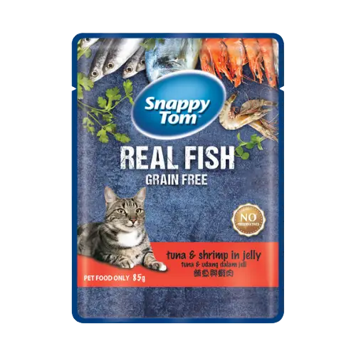 Snappy Tom Pouch Tuna & Shrimp in Jelly Cat Food