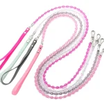Luxfur Colorful Crystal Bead Chain Dog Leash