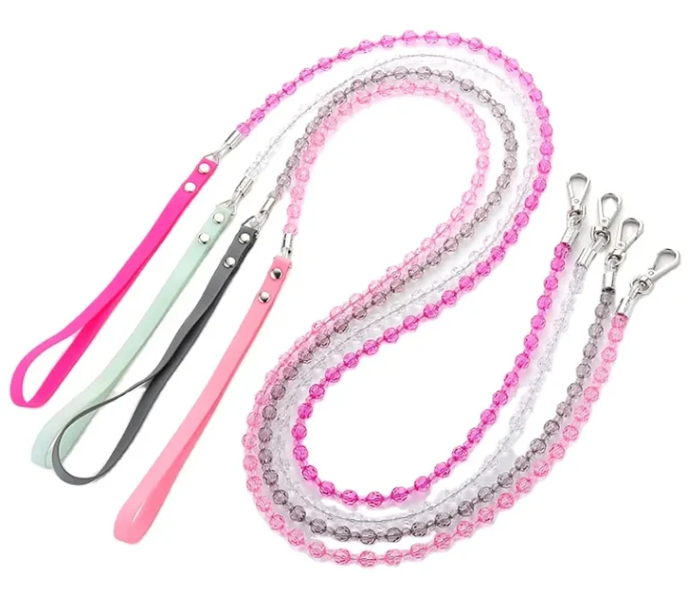 Luxfur Colorful Crystal Bead Chain Dog Leash