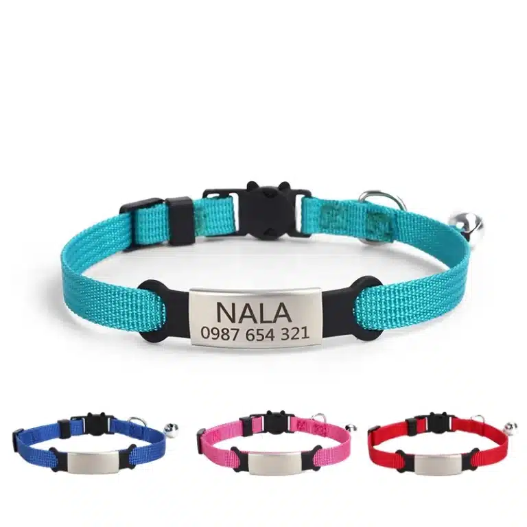 Personalized Breakaway Cat Collar with Wildlife Protection Bell + Free Laser Engraving
