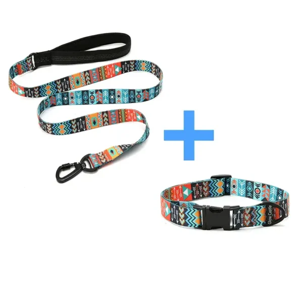 Tribal Aztec Polyester Dog Leash & Collar