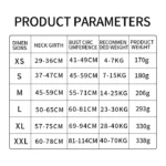 Size Guide for Reflective Service Dog Harness