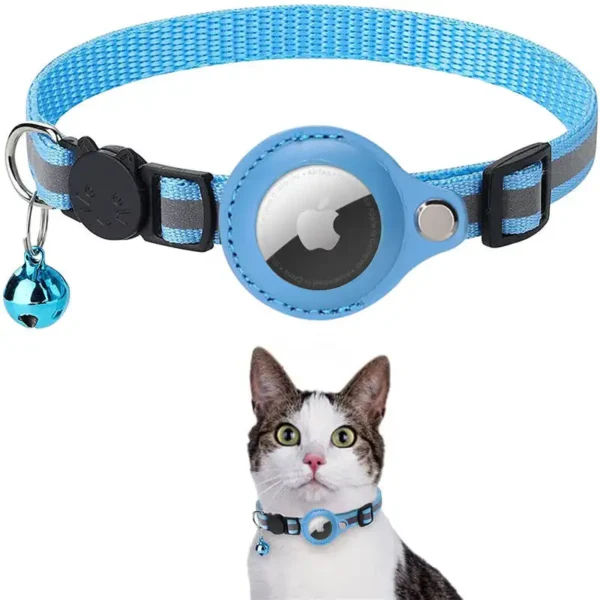 Breakaway Adjustable Reflective Nylon Airtag Pet Collar Air Tag Airtag Cat Collar in Kenya