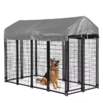 Deluxe Outdoor Dog Kennel with Cover & Secure Lock, Black in Kenya