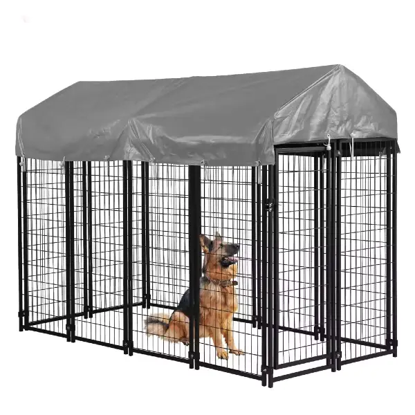 Deluxe Outdoor Dog Kennel with Cover & Secure Lock, Black in Kenya