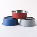 Silicone Base Non-Skid Stainless Steel Dog & Cat Bowl
