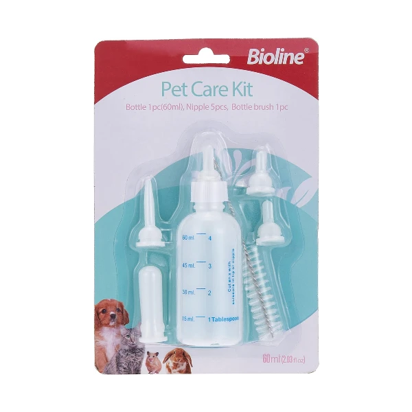 Bioline Pet Care Kit Nursing Bottle, 60ml Kitten and Puppy feeding bottle