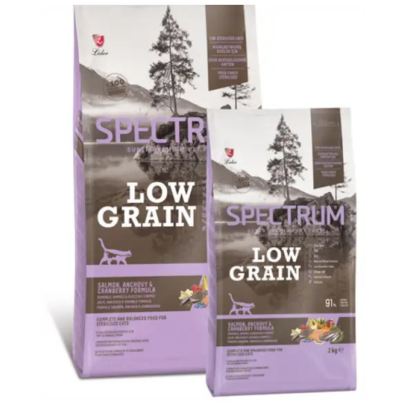 Spectrum Low Grain Sterilised Adult Cat Food With Salmon, Anchovy & Cranberry Formula