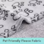 Comfortable Pawprint Microplush Dog & Cat Blanket, Grey