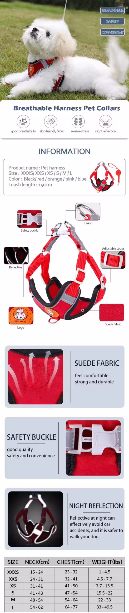 About Choice Reflective Back Clip Dog Harness at Petstore kenya