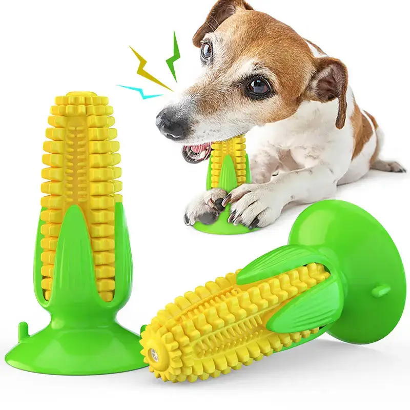 Corn-Shaped Suction Cup Teething Dog Toy Corn-Shaped Suction Cup Teething Dog Toy