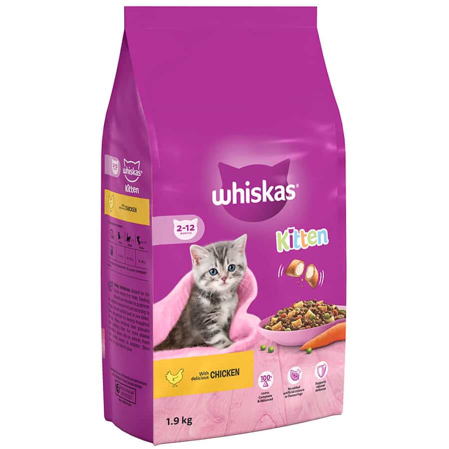 Whiskas Kitten Dry Food with Chicken 1.9kg - Complete Nutrition for 2-12mths Whiskas Kitten Dry Food with Chicken 1.9kg - Complete Nutrition for 2-12mths