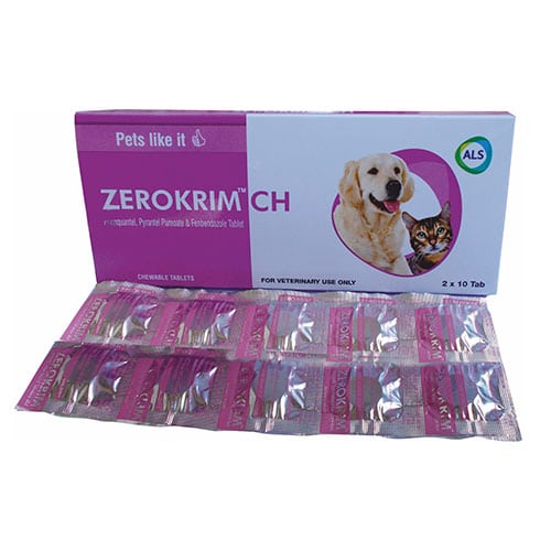 Zerokrim CH Chewable Deworming Tablets for Cats & Dogs