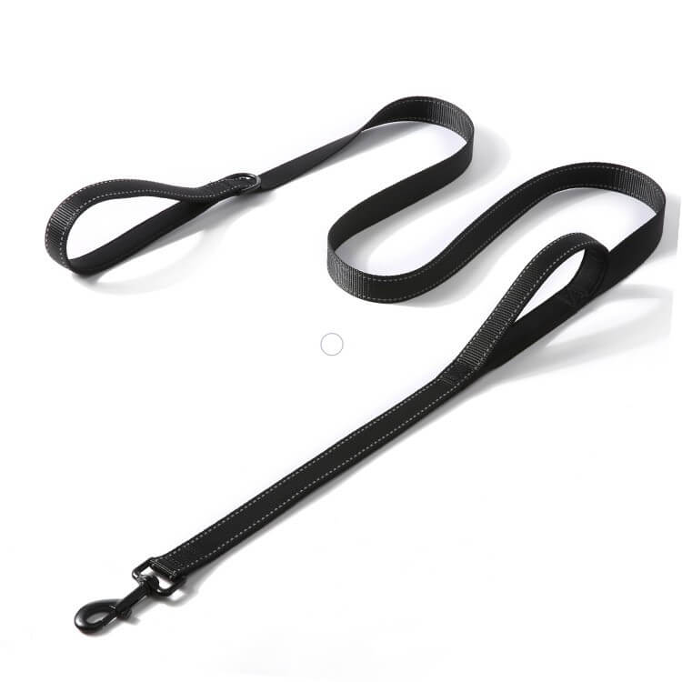 Black UrbaDog Traffic Dual-Handle Reflective Dog Leash at Petsasa Kenya