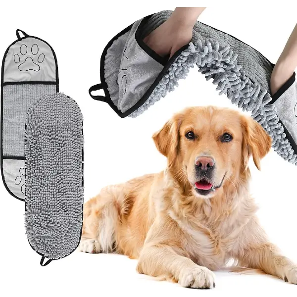 Quick-Drying Microfiber Shammy Dog Towel, Grey at Petsasa Kenya